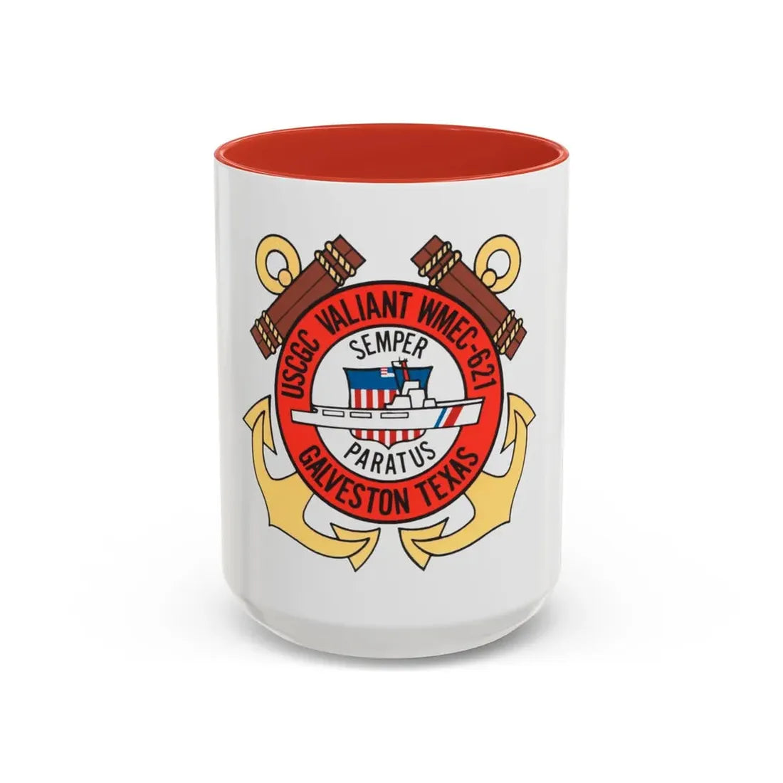 USCGC Valiant WMEC 621 (U.S. Coast Guard) Accent Coffee Mug 15oz Red - Go Mug Yourself