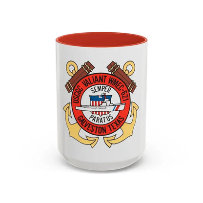 USCGC Valiant WMEC 621 (U.S. Coast Guard) Accent Coffee Mug 15oz Red - Go Mug Yourself