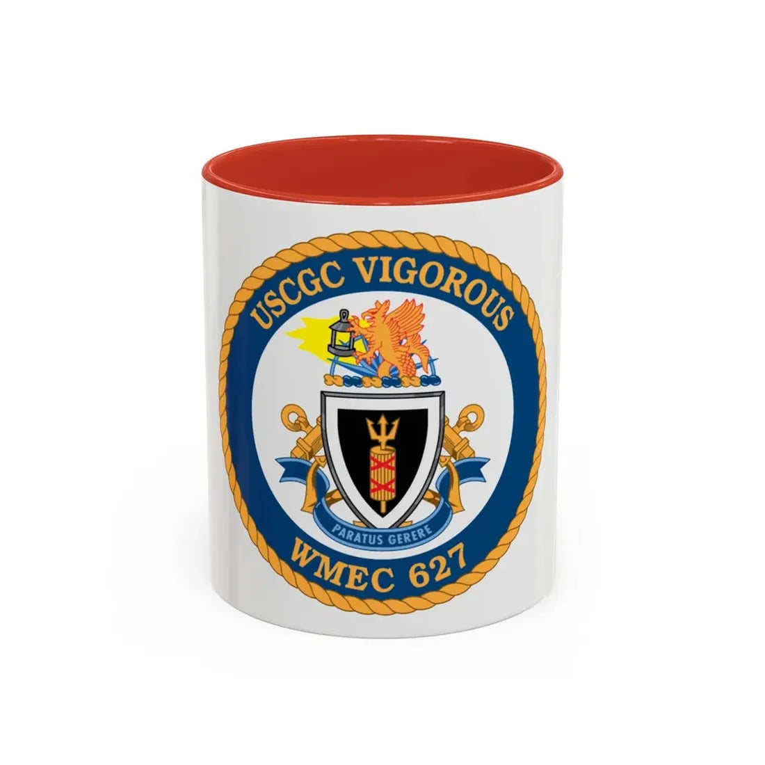 USCGC Vigorous WMEC 627 (U.S. Coast Guard) Accent Coffee Mug 11oz Red - Go Mug Yourself