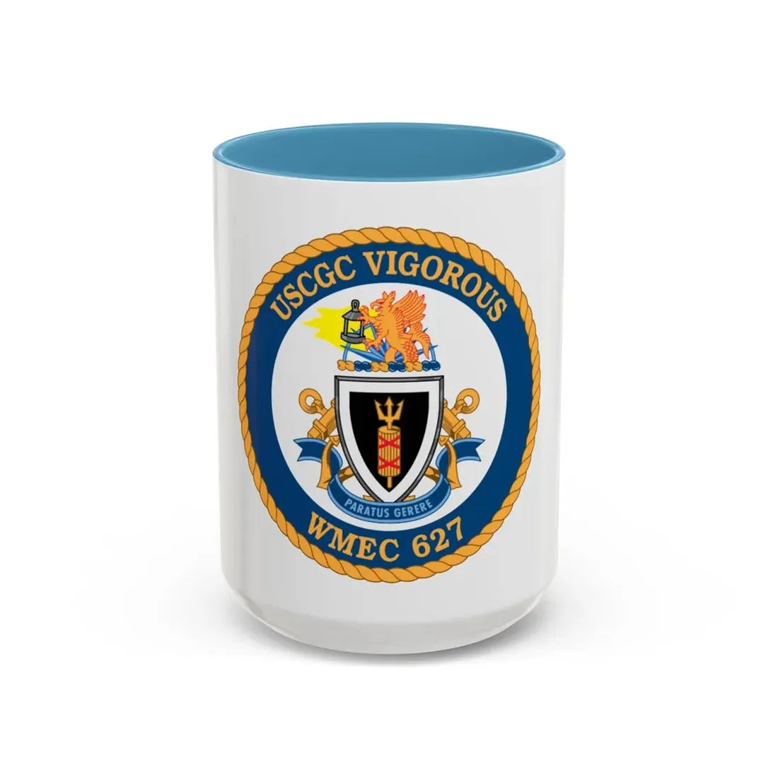 USCGC Vigorous WMEC 627 (U.S. Coast Guard) Accent Coffee Mug 15oz Light Blue - Go Mug Yourself