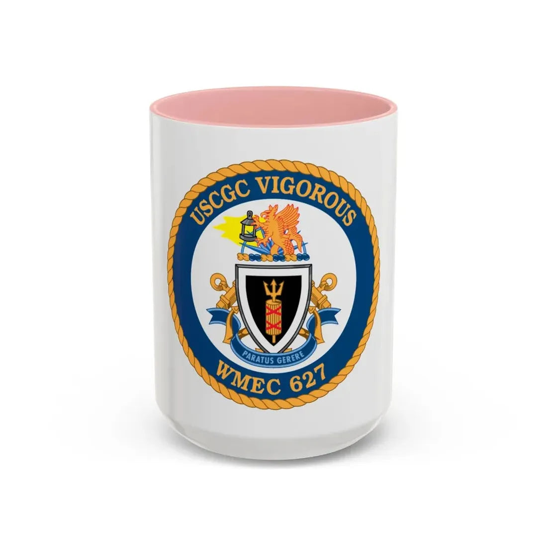 USCGC Vigorous WMEC 627 (U.S. Coast Guard) Accent Coffee Mug 15oz Pink - Go Mug Yourself