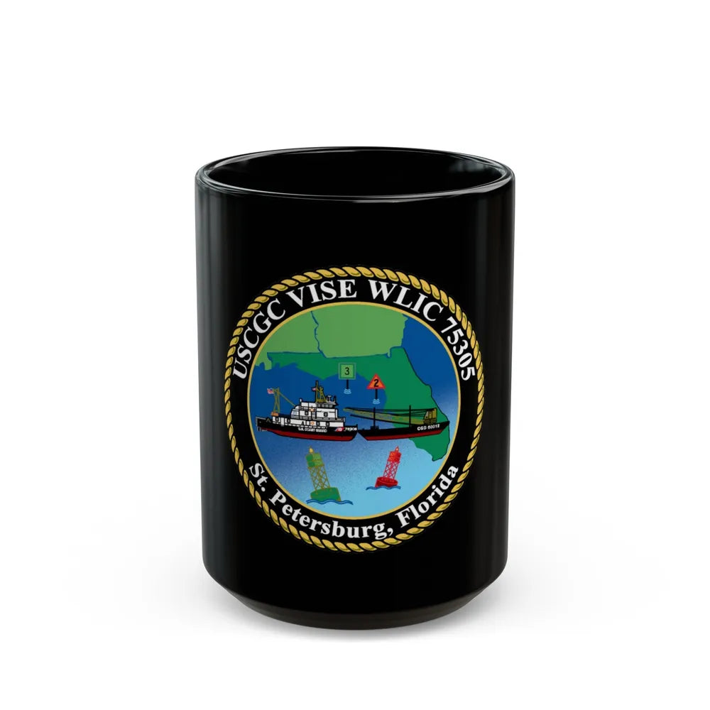 USCGC VISE WLIC 75305 (U.S. Coast Guard) Black Coffee Mug-15oz-Go Mug Yourself