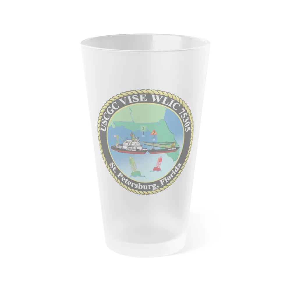 USCGC VISE WLIC 75305 (U.S. Coast Guard) Frosted Pint Glass 16oz-Go Mug Yourself