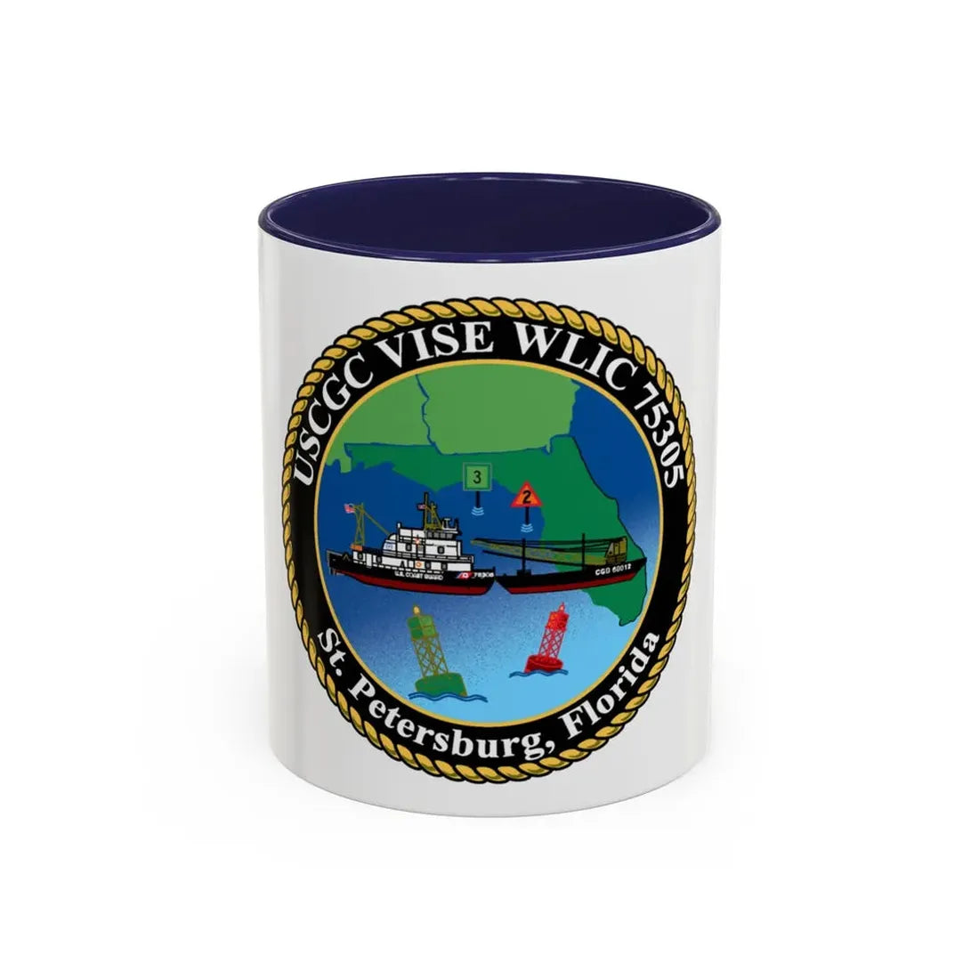 USCGC VISE WLIC 75305 (U.S. Coast Guard) Accent Coffee Mug 11oz Navy - Go Mug Yourself