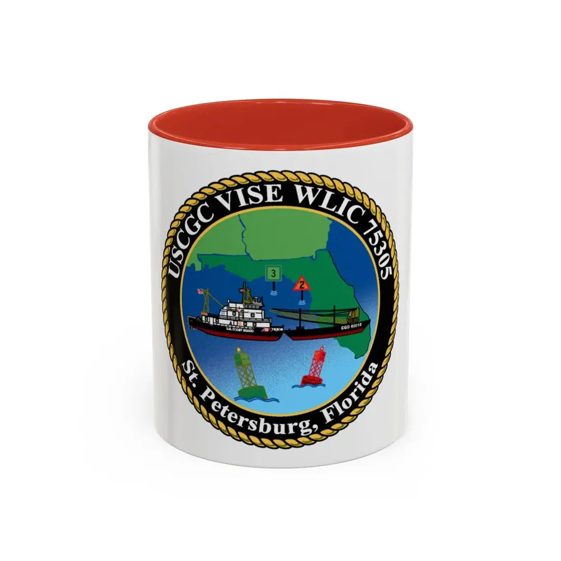 USCGC VISE WLIC 75305 (U.S. Coast Guard) Accent Coffee Mug 11oz Red - Go Mug Yourself