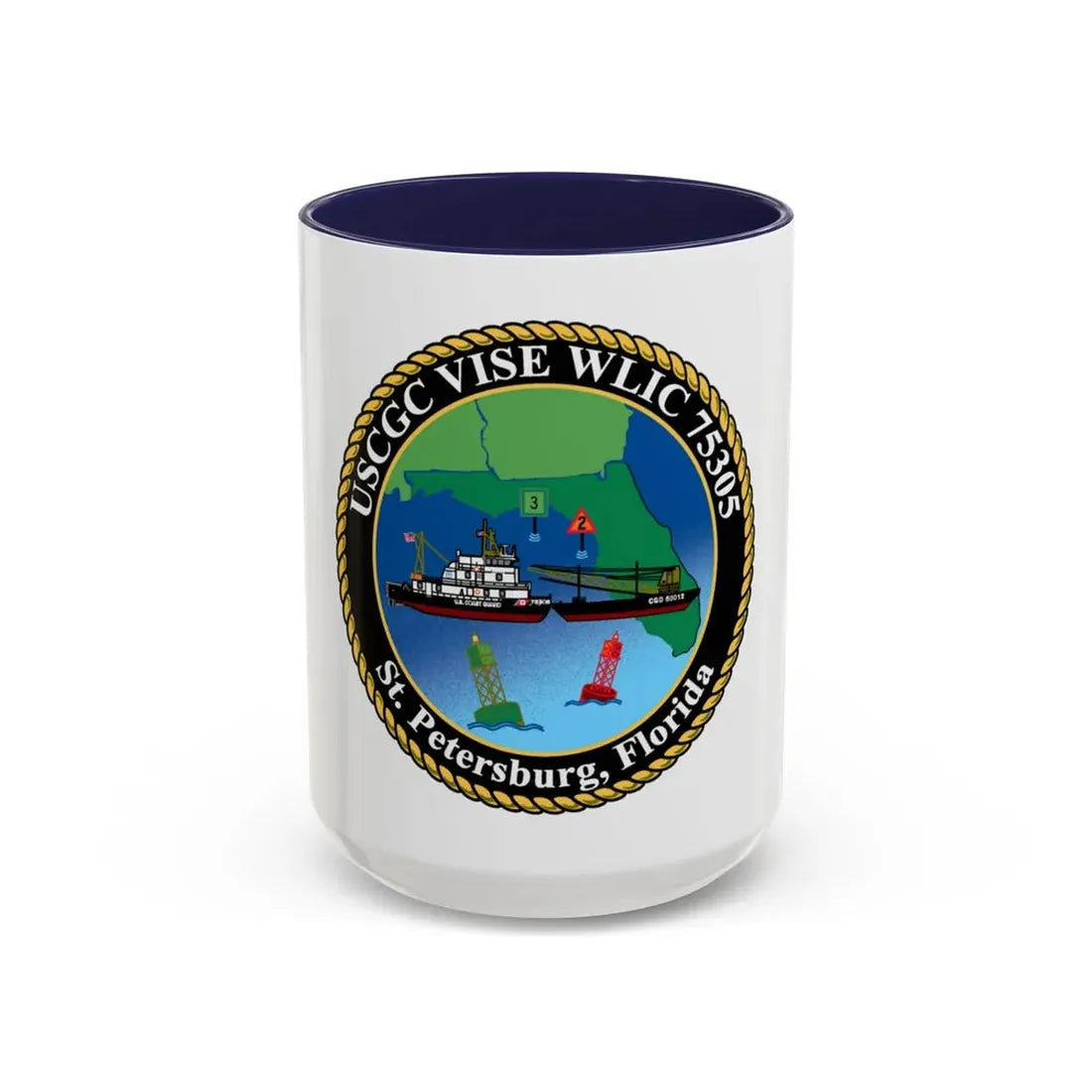 USCGC VISE WLIC 75305 (U.S. Coast Guard) Accent Coffee Mug 15oz Navy - Go Mug Yourself