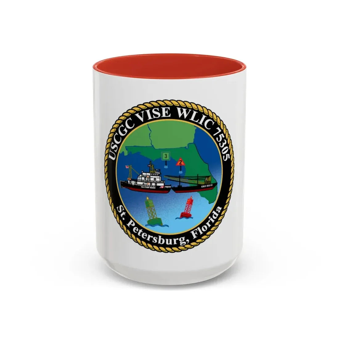 USCGC VISE WLIC 75305 (U.S. Coast Guard) Accent Coffee Mug 15oz Red - Go Mug Yourself