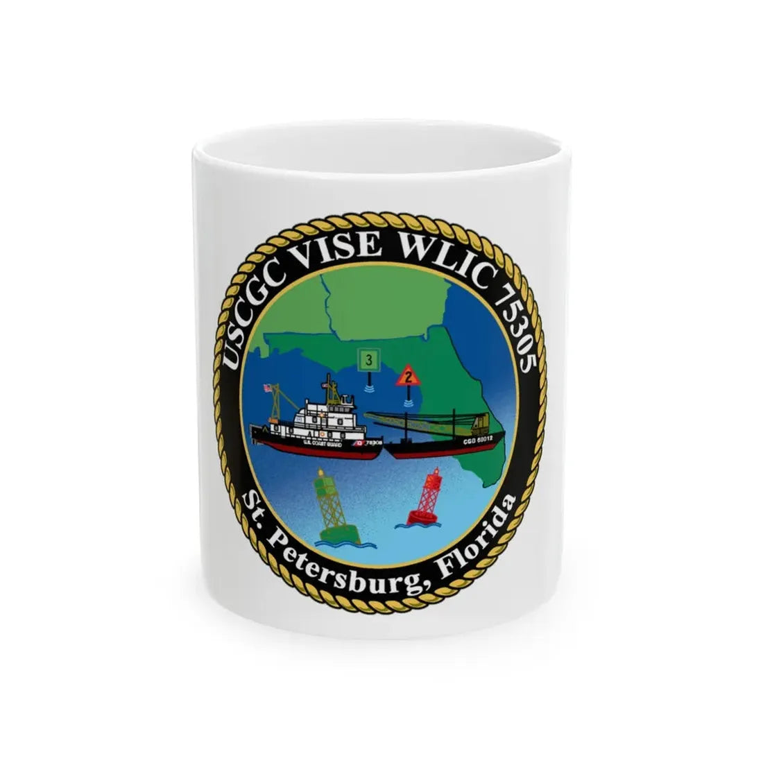 USCGC VISE WLIC 75305 (U.S. Coast Guard) White Coffee Mug 11oz - Go Mug Yourself