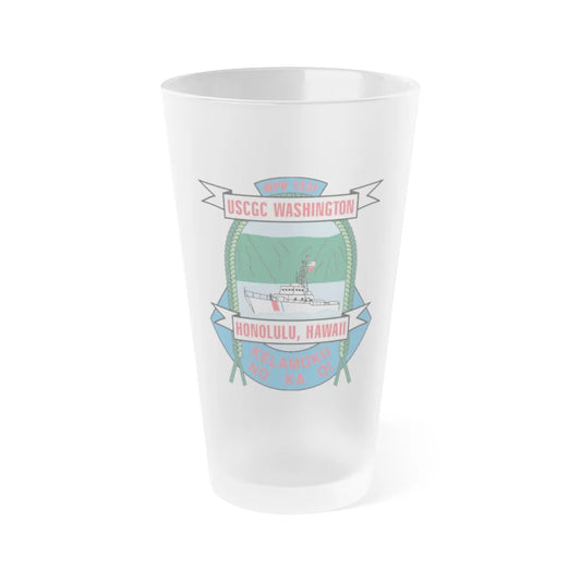 USCGC Washington WPB 1331 Honolulu Hawaii (U.S. Coast Guard) Frosted Pint Glass 16oz-Go Mug Yourself