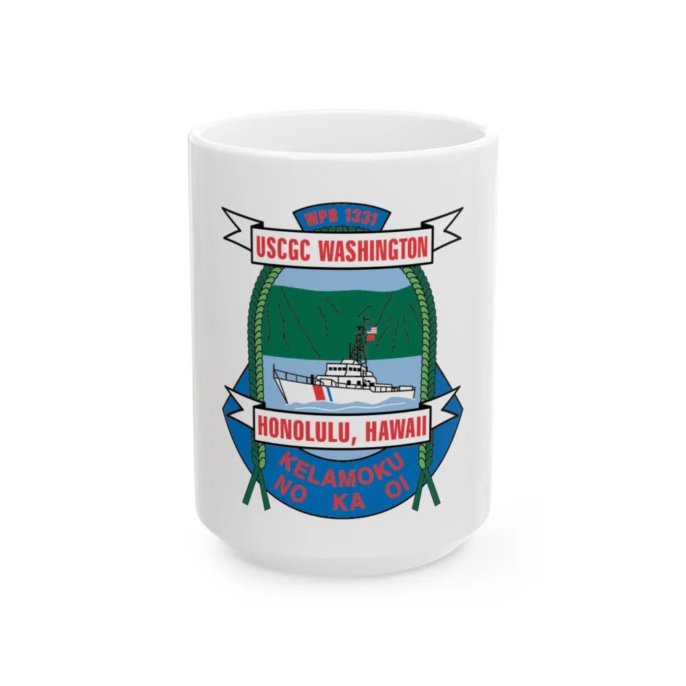 USCGC Washington WPB 1331 Honolulu Hawaii (U.S. Coast Guard) White Coffee Mug-15oz-Go Mug Yourself