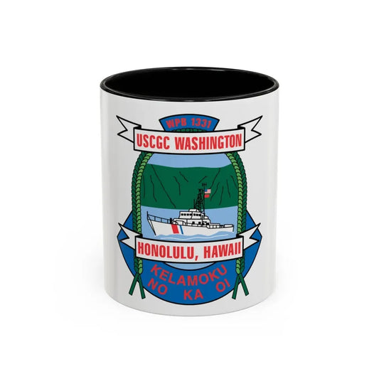 USCGC Washington WPB 1331 Honolulu Hawaii (U.S. Coast Guard) Accent Coffee Mug 11oz Black - Go Mug Yourself