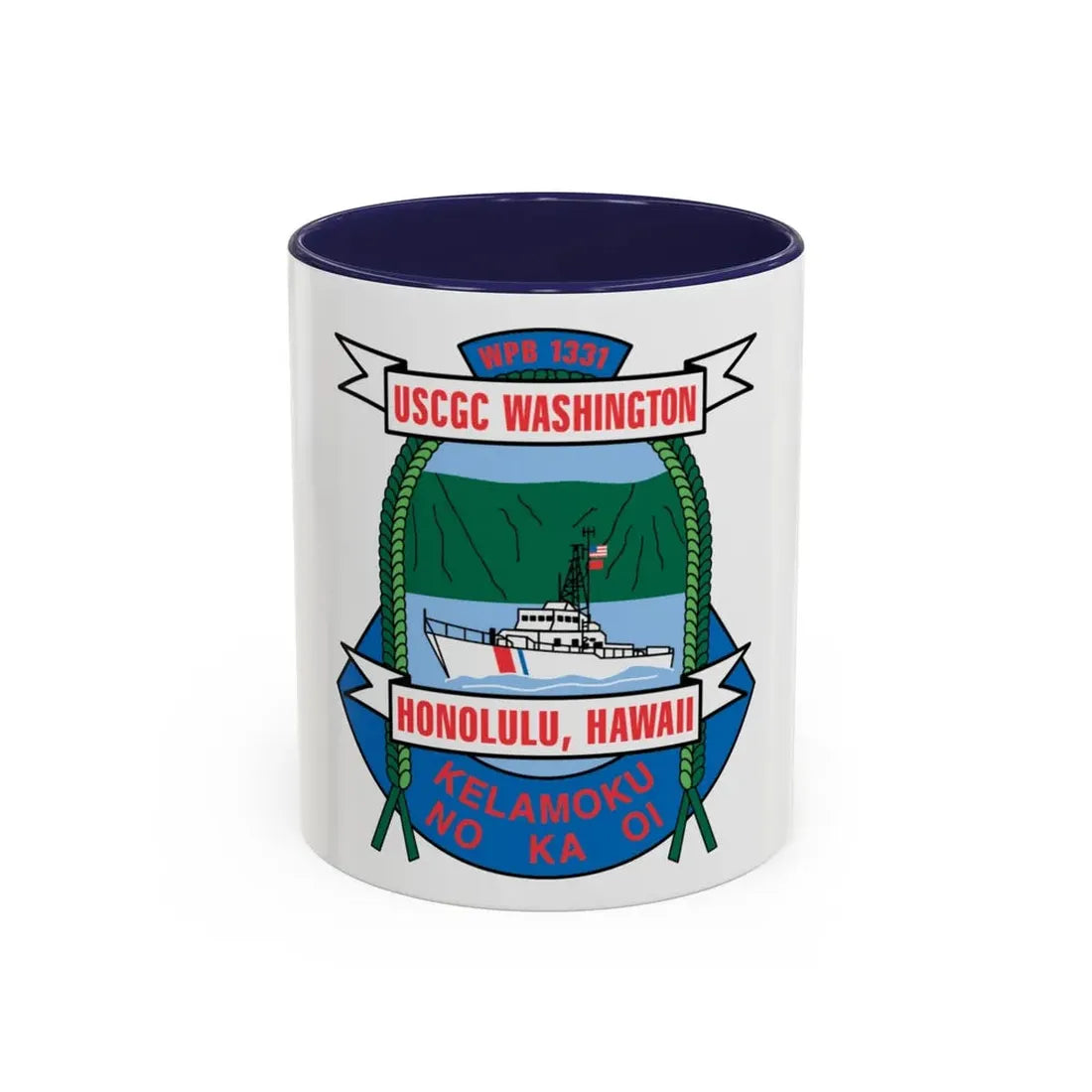 USCGC Washington WPB 1331 Honolulu Hawaii (U.S. Coast Guard) Accent Coffee Mug 11oz Navy - Go Mug Yourself