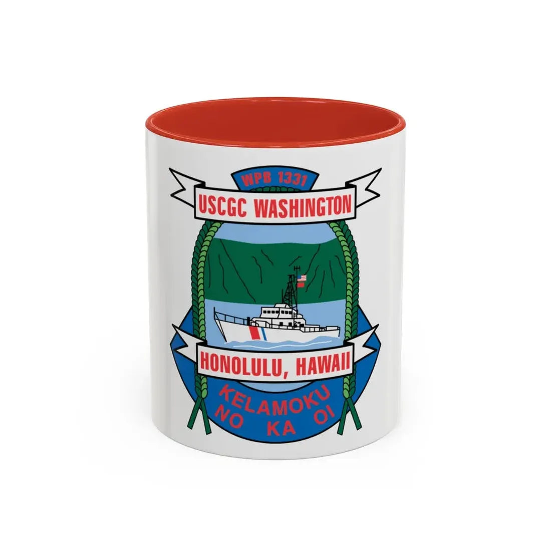USCGC Washington WPB 1331 Honolulu Hawaii (U.S. Coast Guard) Accent Coffee Mug 11oz Red - Go Mug Yourself