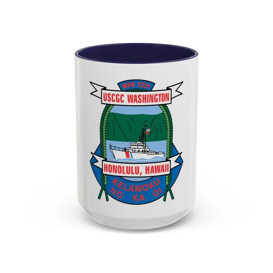 USCGC Washington WPB 1331 Honolulu Hawaii (U.S. Coast Guard) Accent Coffee Mug 15oz Navy - Go Mug Yourself