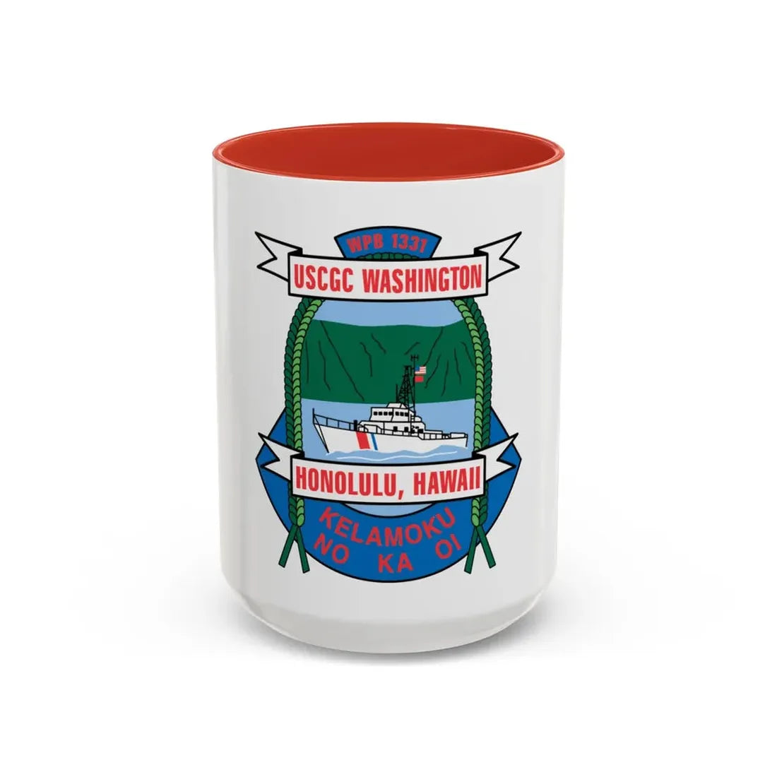 USCGC Washington WPB 1331 Honolulu Hawaii (U.S. Coast Guard) Accent Coffee Mug 15oz Red - Go Mug Yourself