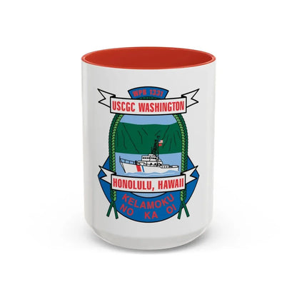 USCGC Washington WPB 1331 Honolulu Hawaii (U.S. Coast Guard) Accent Coffee Mug 15oz Red - Go Mug Yourself