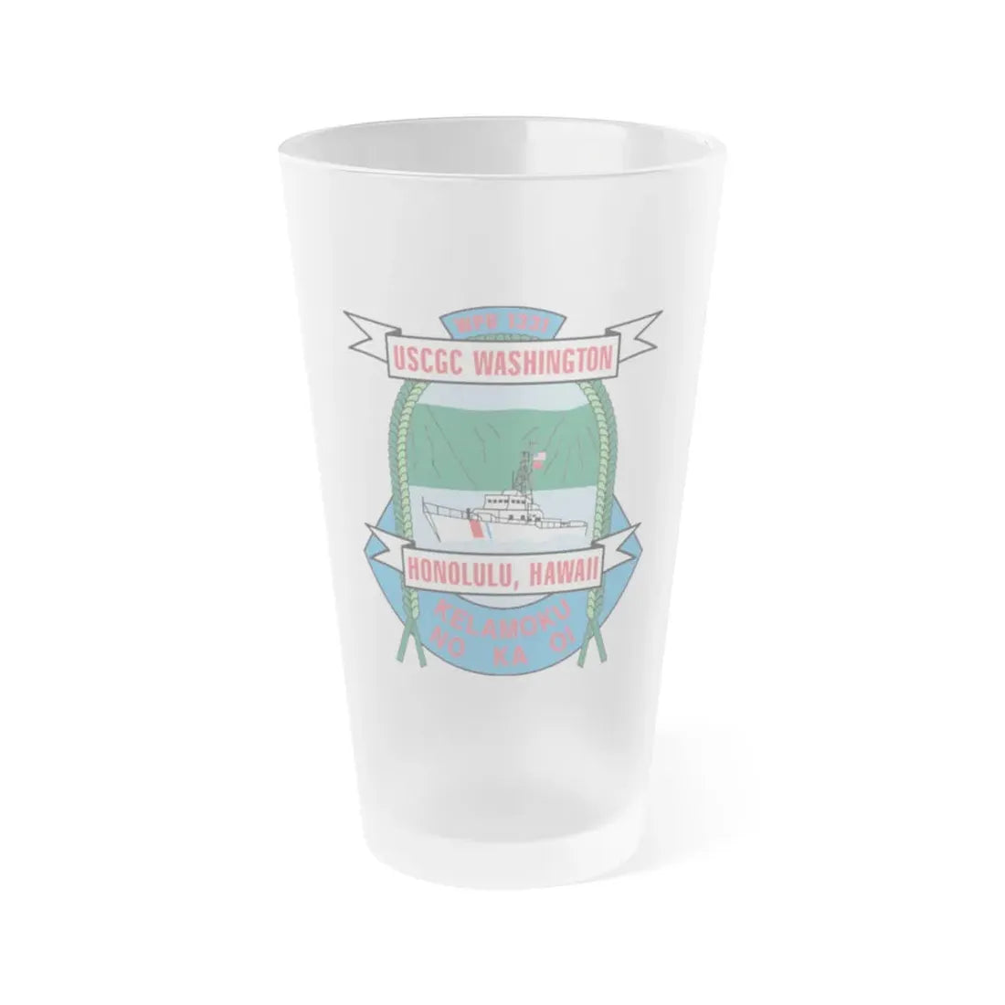 USCGC Washington WPB 1331 Honolulu Hawaii (U.S. Coast Guard) Frosted Pint Glass 16oz Default Title - Go Mug Yourself