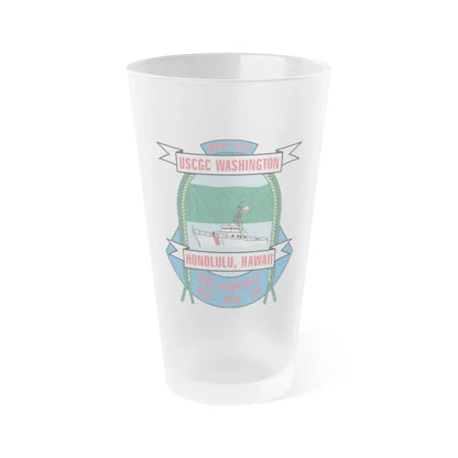 USCGC Washington WPB 1331 Honolulu Hawaii (U.S. Coast Guard) Frosted Pint Glass 16oz Default Title - Go Mug Yourself