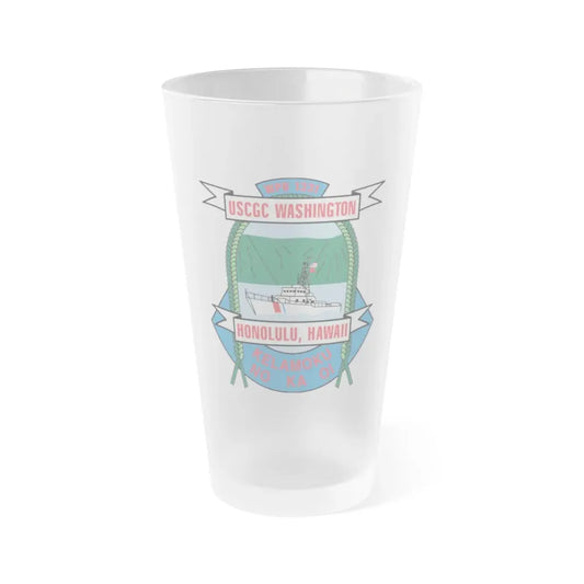 USCGC Washington WPB 1331 Honolulu Hawaii (U.S. Coast Guard) Frosted Pint Glass 16oz Default Title - Go Mug Yourself