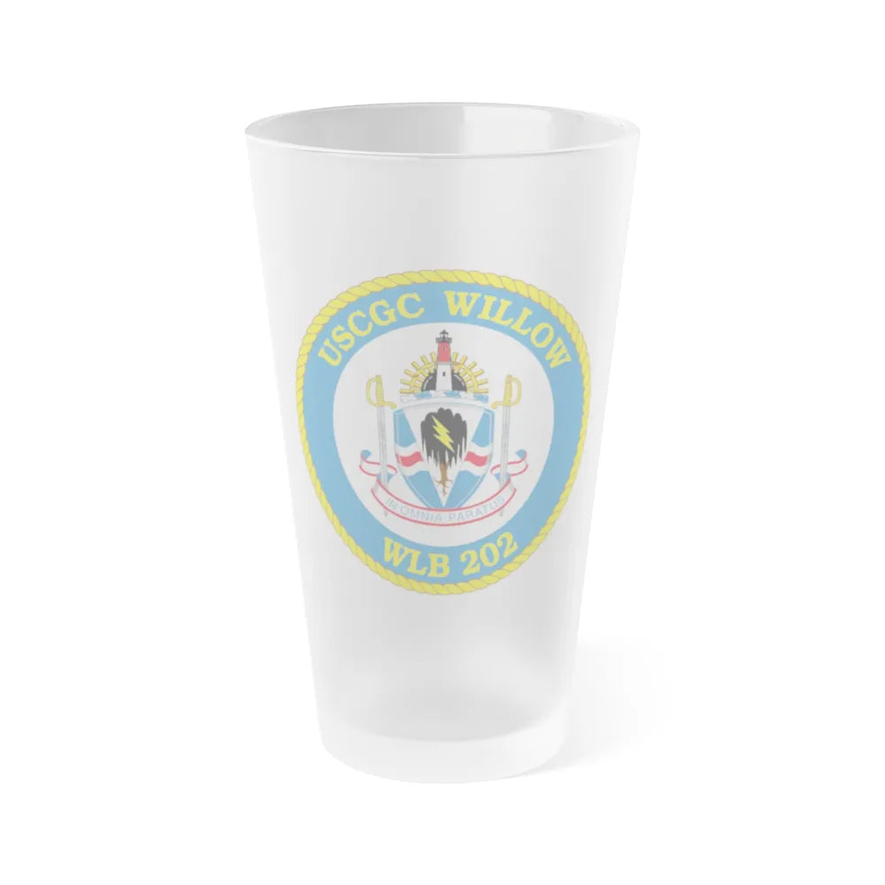 USCGC Willow WLB 202 (U.S. Coast Guard) Frosted Pint Glass 16oz-Go Mug Yourself