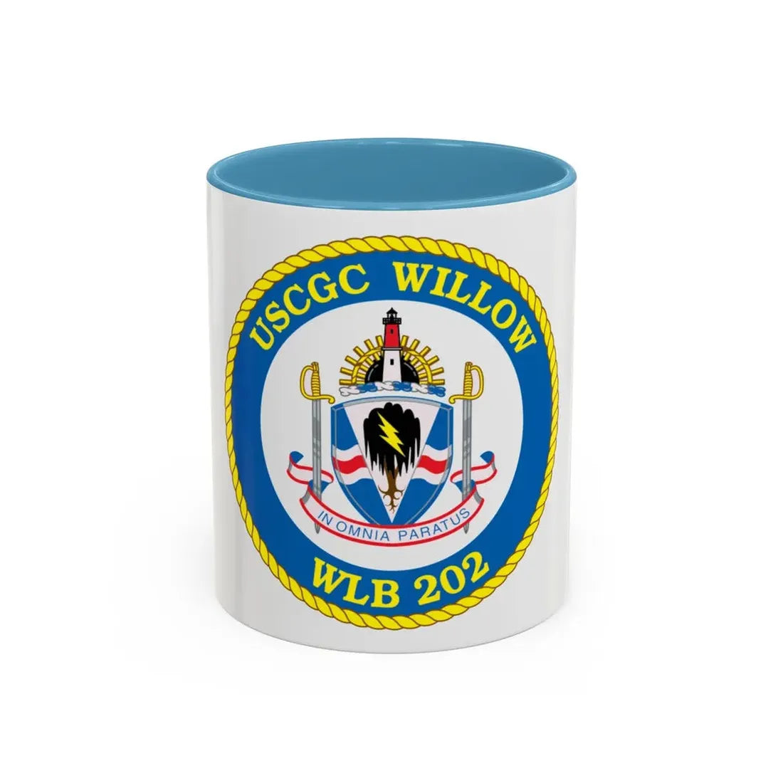 USCGC Willow WLB 202 (U.S. Coast Guard) Accent Coffee Mug 11oz Light Blue - Go Mug Yourself