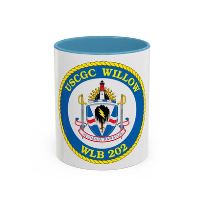 USCGC Willow WLB 202 (U.S. Coast Guard) Accent Coffee Mug 11oz Light Blue - Go Mug Yourself