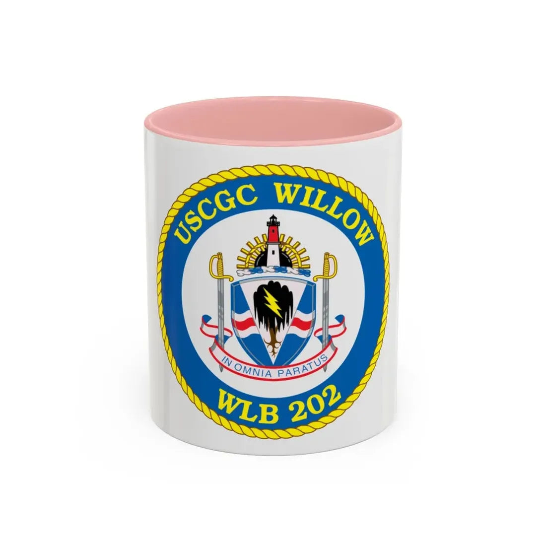 USCGC Willow WLB 202 (U.S. Coast Guard) Accent Coffee Mug 11oz Pink - Go Mug Yourself