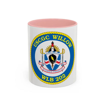 USCGC Willow WLB 202 (U.S. Coast Guard) Accent Coffee Mug 11oz Pink - Go Mug Yourself