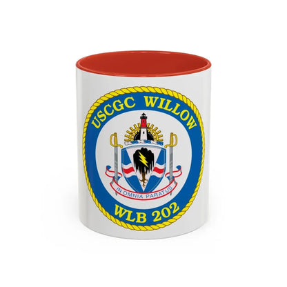 USCGC Willow WLB 202 (U.S. Coast Guard) Accent Coffee Mug 11oz Red - Go Mug Yourself