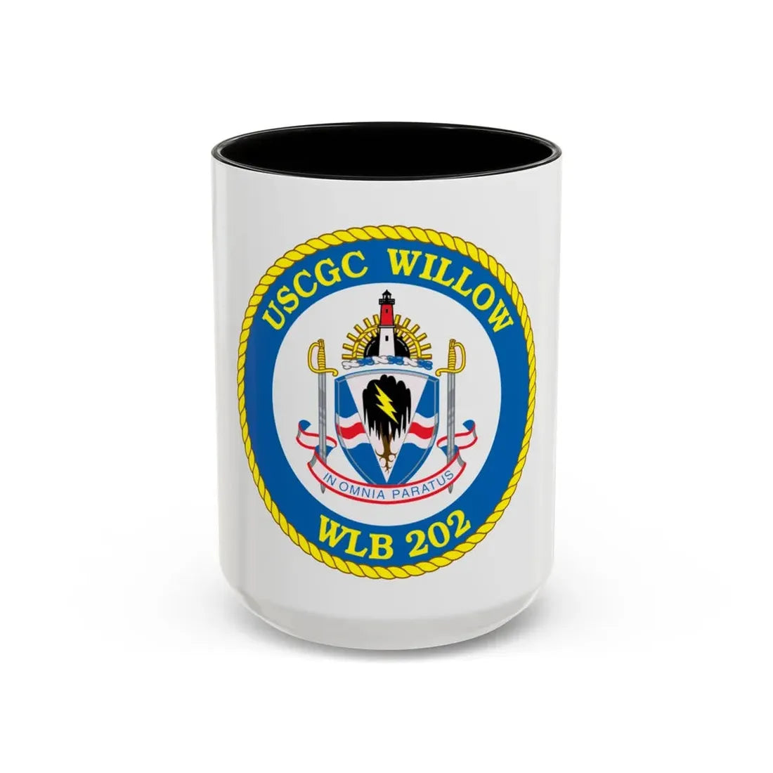 USCGC Willow WLB 202 (U.S. Coast Guard) Accent Coffee Mug 15oz Black - Go Mug Yourself