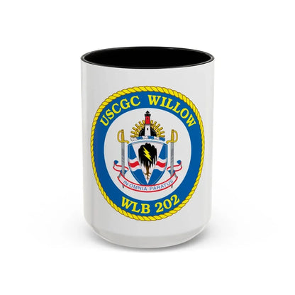 USCGC Willow WLB 202 (U.S. Coast Guard) Accent Coffee Mug 15oz Black - Go Mug Yourself