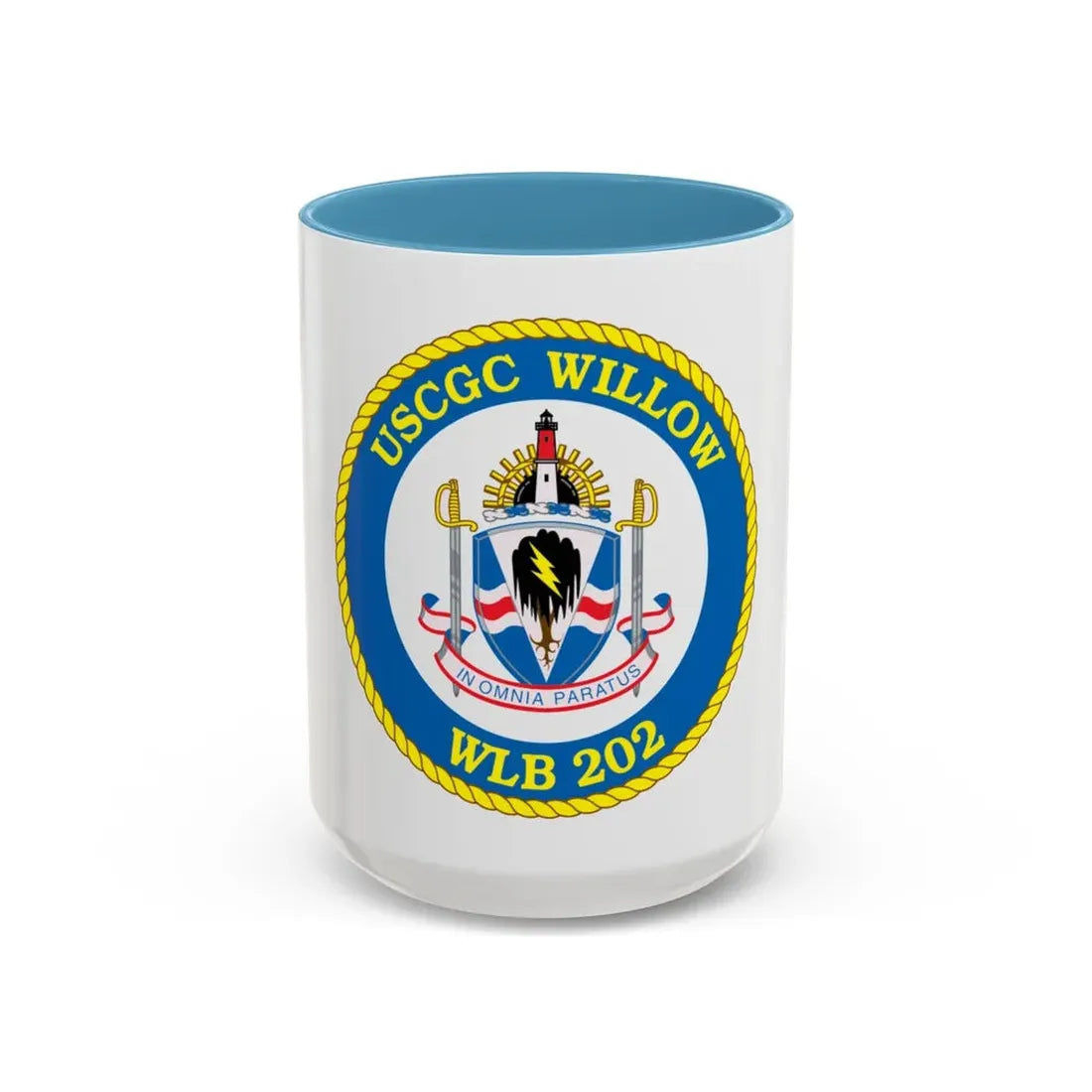 USCGC Willow WLB 202 (U.S. Coast Guard) Accent Coffee Mug 15oz Light Blue - Go Mug Yourself