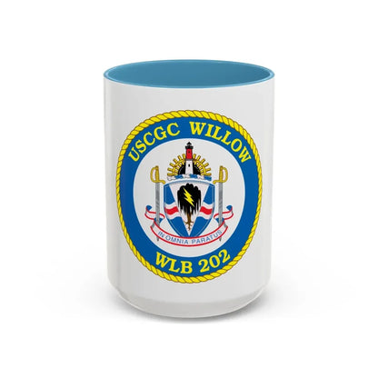 USCGC Willow WLB 202 (U.S. Coast Guard) Accent Coffee Mug 15oz Light Blue - Go Mug Yourself