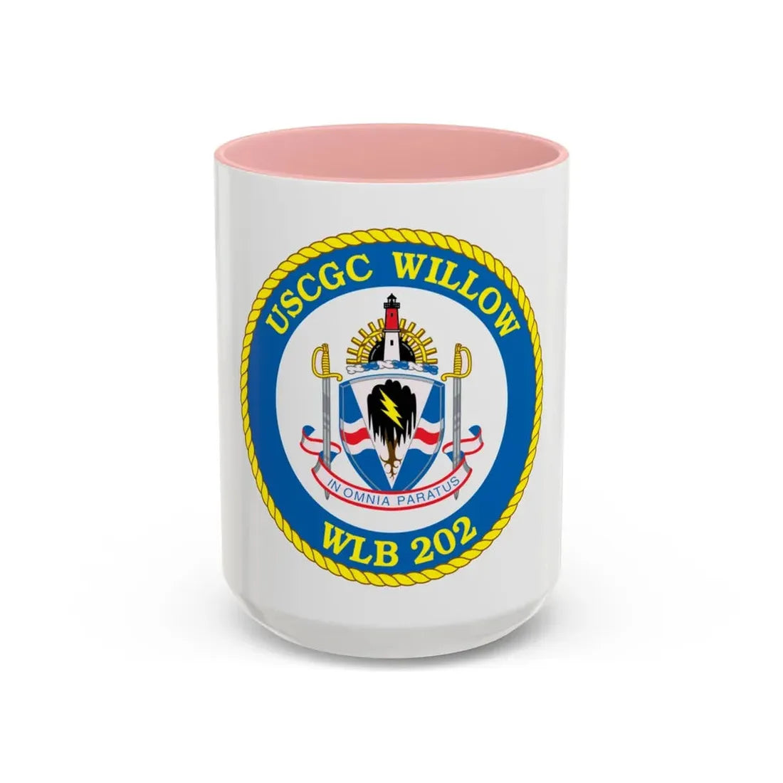 USCGC Willow WLB 202 (U.S. Coast Guard) Accent Coffee Mug 15oz Pink - Go Mug Yourself