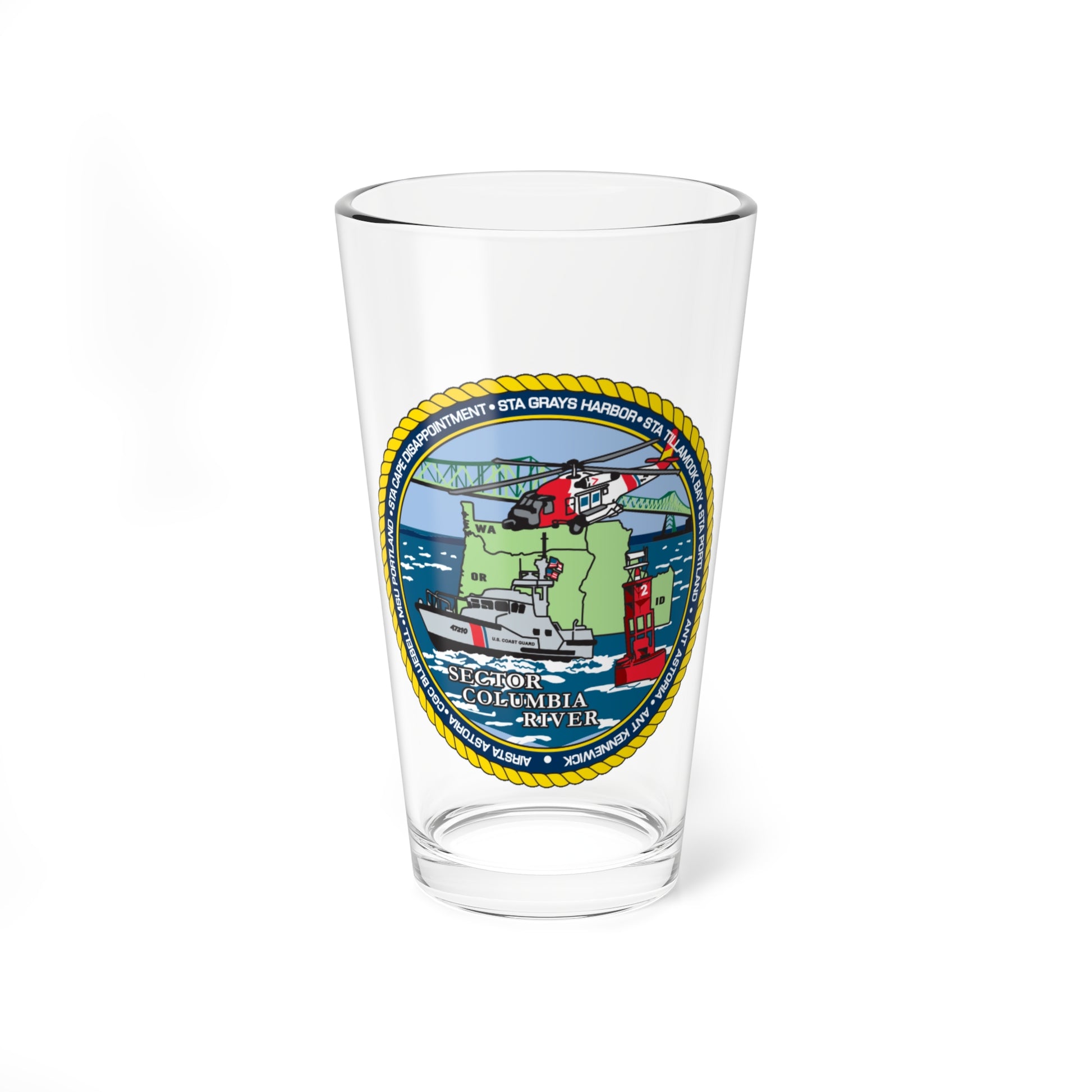 USCGS Columbia River (U.S. Coast Guard) Pint Glass 16oz-16oz-Go Mug Yourself