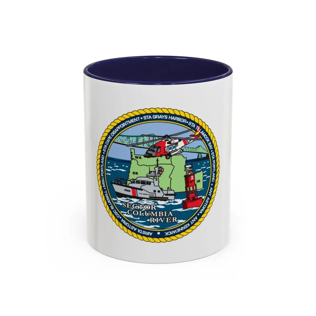USCGS Columbia River (U.S. Coast Guard) Accent Coffee Mug 11oz Navy - Go Mug Yourself