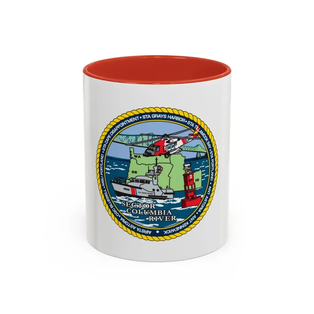 USCGS Columbia River (U.S. Coast Guard) Accent Coffee Mug 11oz Red - Go Mug Yourself