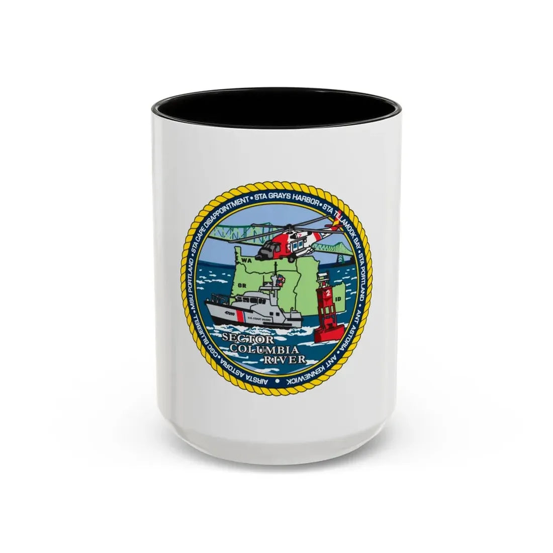 USCGS Columbia River (U.S. Coast Guard) Accent Coffee Mug 15oz Black - Go Mug Yourself