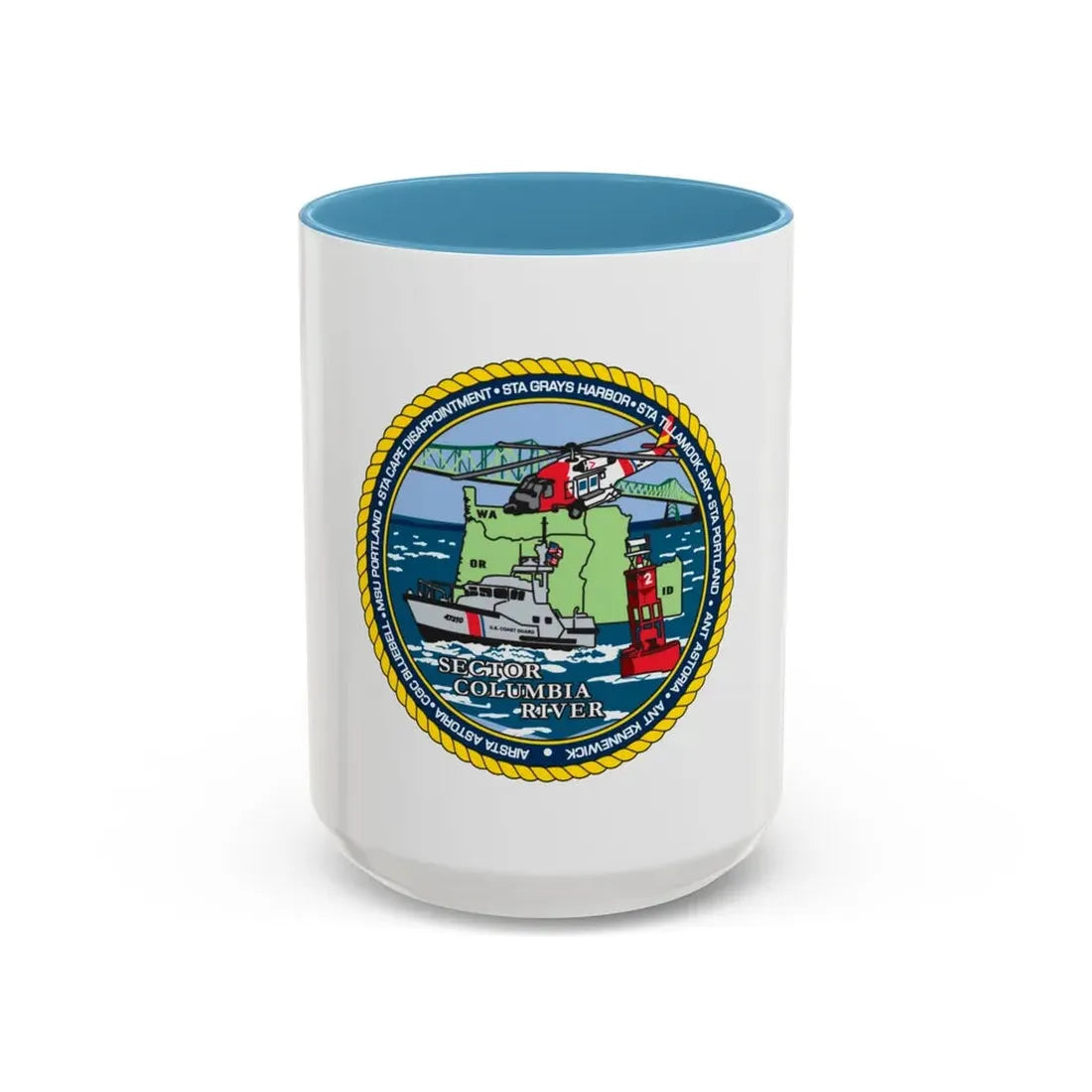 USCGS Columbia River (U.S. Coast Guard) Accent Coffee Mug 15oz Light Blue - Go Mug Yourself