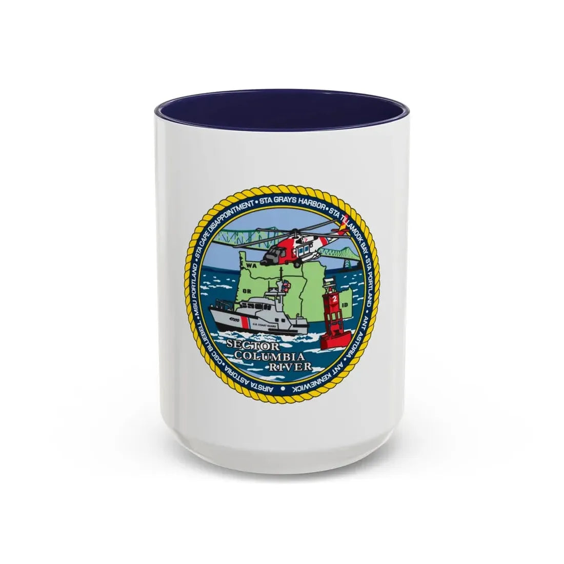 USCGS Columbia River (U.S. Coast Guard) Accent Coffee Mug 15oz Navy - Go Mug Yourself