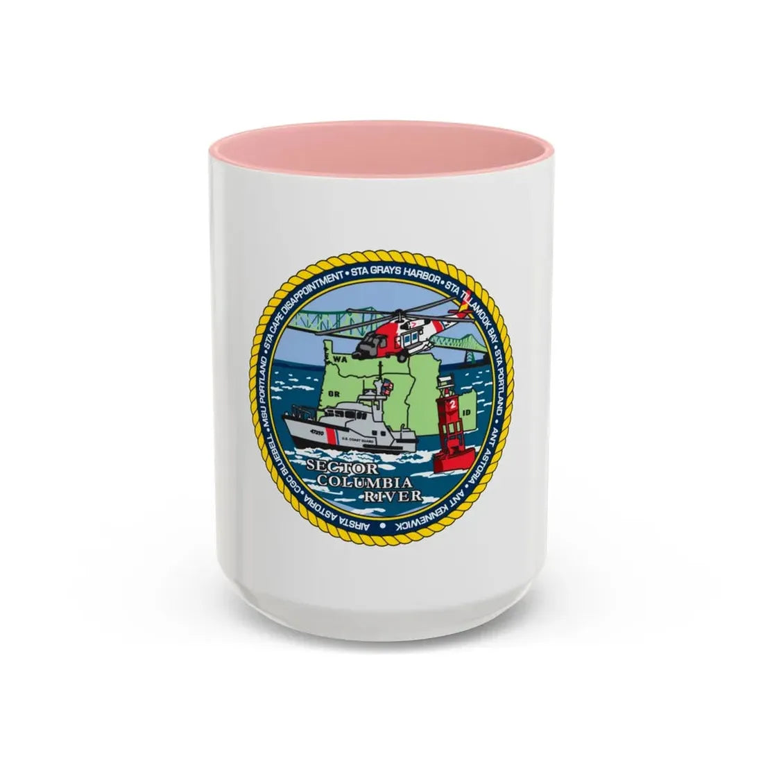 USCGS Columbia River (U.S. Coast Guard) Accent Coffee Mug 15oz Pink - Go Mug Yourself
