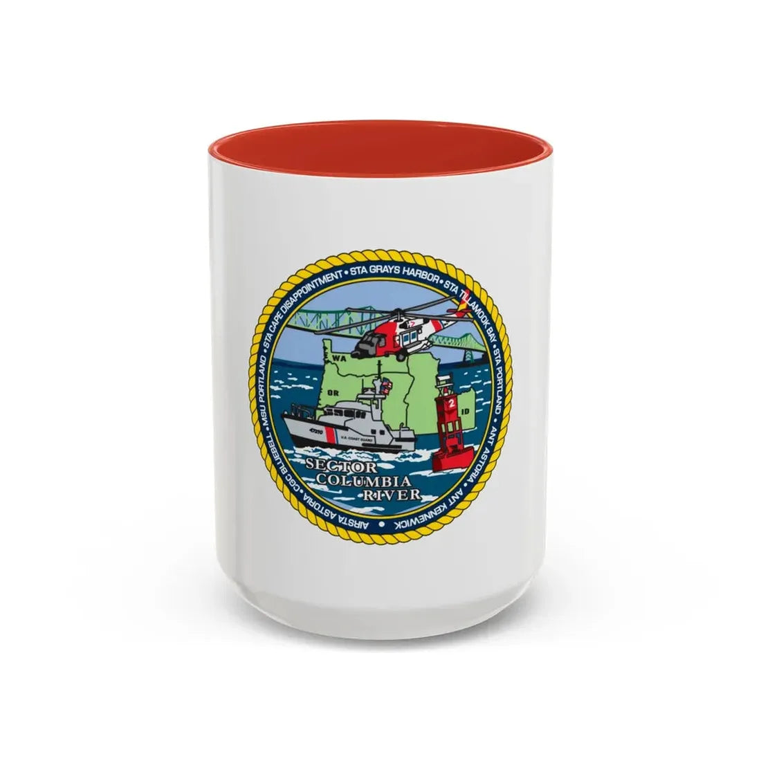 USCGS Columbia River (U.S. Coast Guard) Accent Coffee Mug 15oz Red - Go Mug Yourself