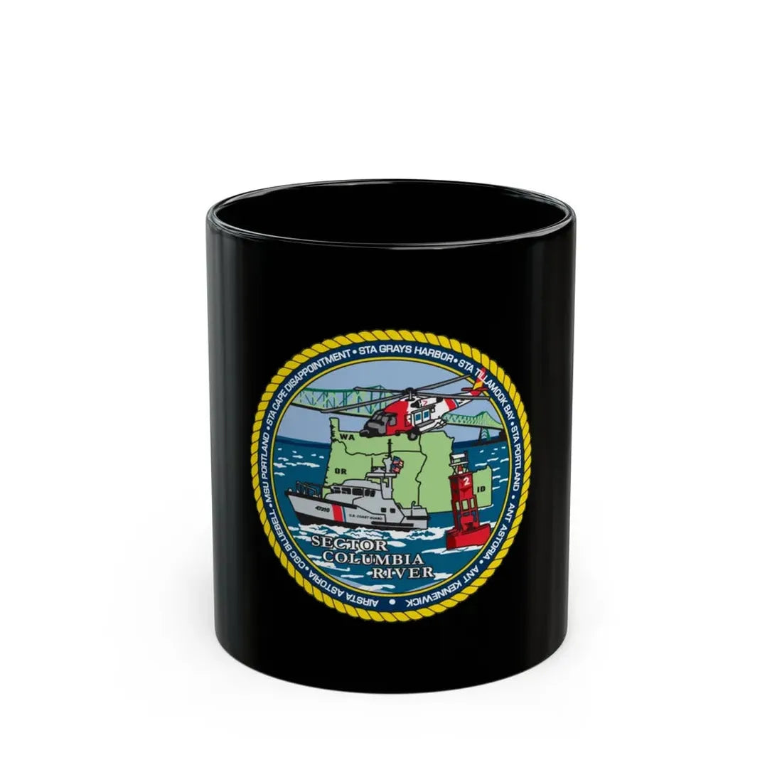 USCGS Columbia River (U.S. Coast Guard) Black Coffee Mug 11oz - Go Mug Yourself