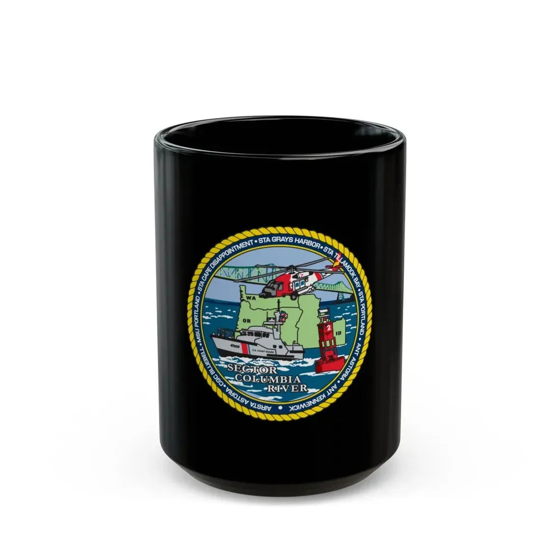 USCGS Columbia River (U.S. Coast Guard) Black Coffee Mug 15oz - Go Mug Yourself