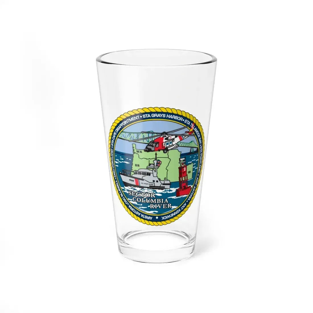 USCGS Columbia River (U.S. Coast Guard) Pint Glass 16oz 16oz - Go Mug Yourself