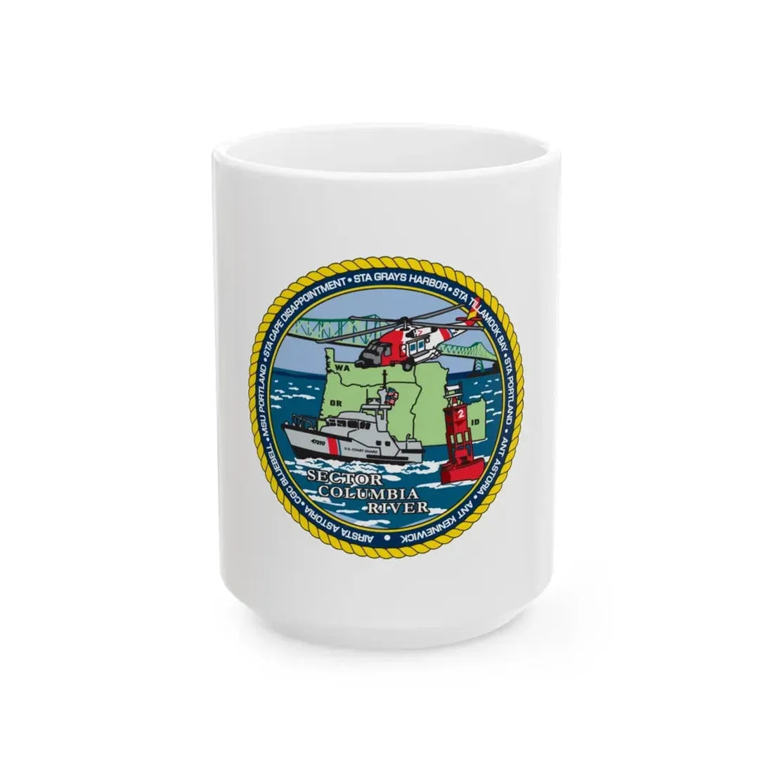 USCGS Columbia River (U.S. Coast Guard) White Coffee Mug 15oz - Go Mug Yourself