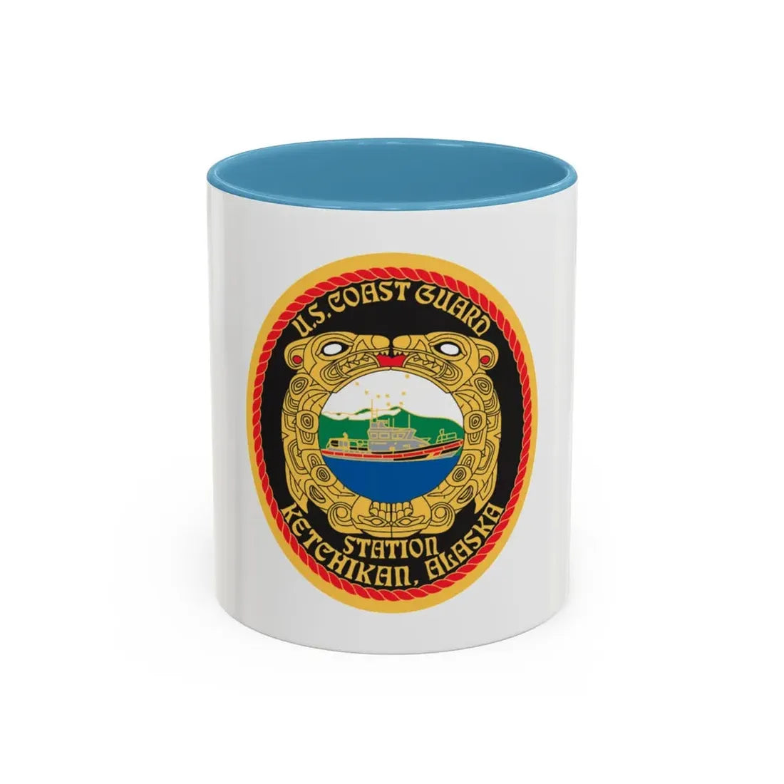 USCGS Ketchikan (U.S. Coast Guard) Accent Coffee Mug 11oz Light Blue - Go Mug Yourself