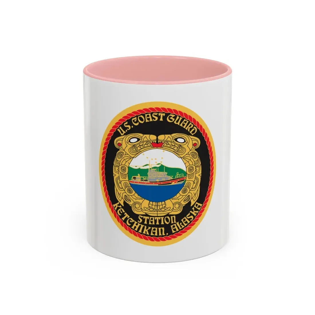 USCGS Ketchikan (U.S. Coast Guard) Accent Coffee Mug 11oz Pink - Go Mug Yourself
