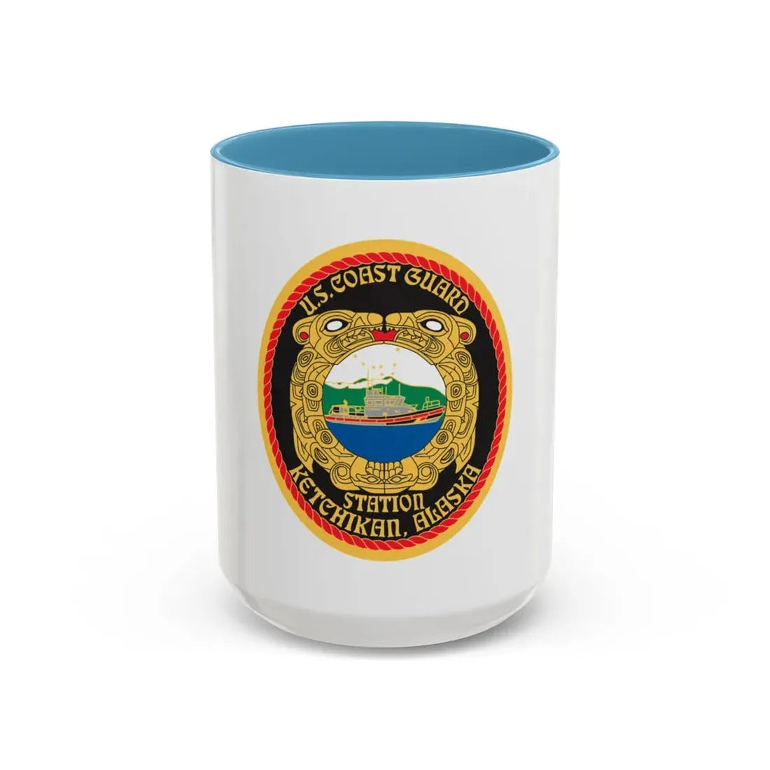 USCGS Ketchikan (U.S. Coast Guard) Accent Coffee Mug 15oz Light Blue - Go Mug Yourself
