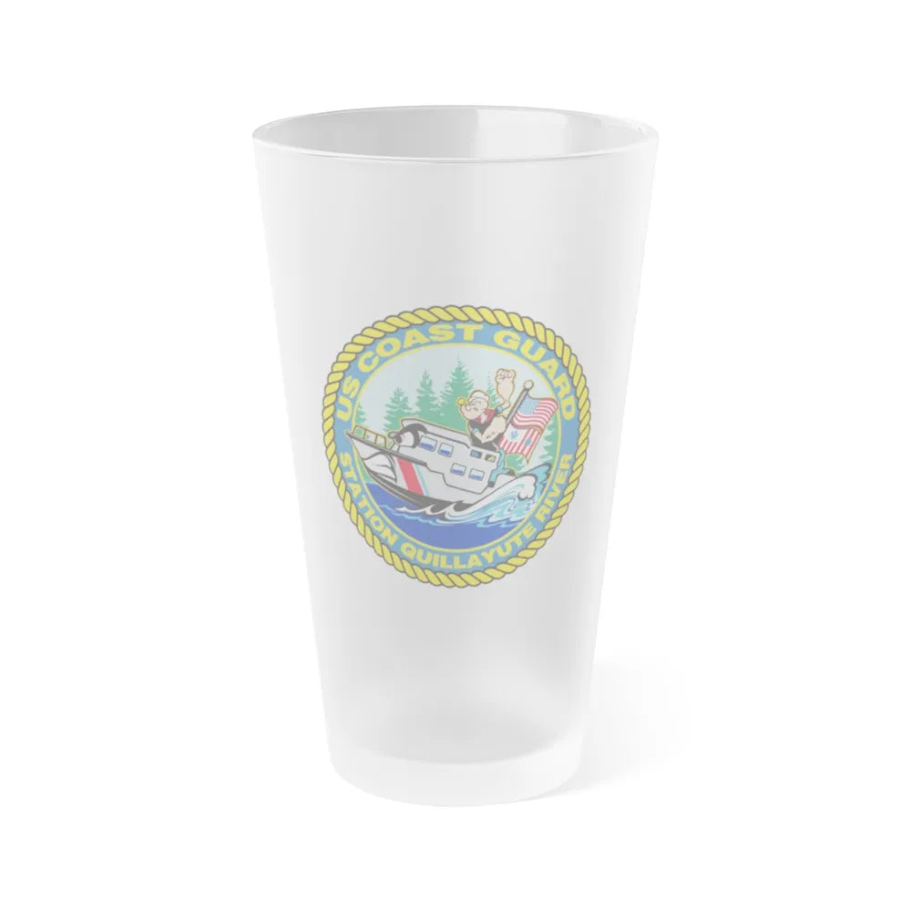 USCGS Quillayute River (U.S. Coast Guard) Frosted Pint Glass 16oz-Go Mug Yourself